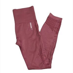 Gymshark Energy + Seamless Leggings High Waisted Dusty Pink XS Ribbed
